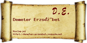 Demeter Erzsébet névjegykártya
