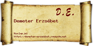 Demeter Erzsébet névjegykártya