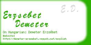 erzsebet demeter business card