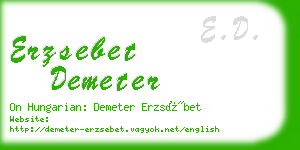 erzsebet demeter business card